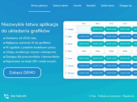 Grafikionline.pl pracy zmianowej