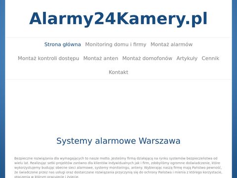 Alarmy24kamery.pl montaż Warszawa