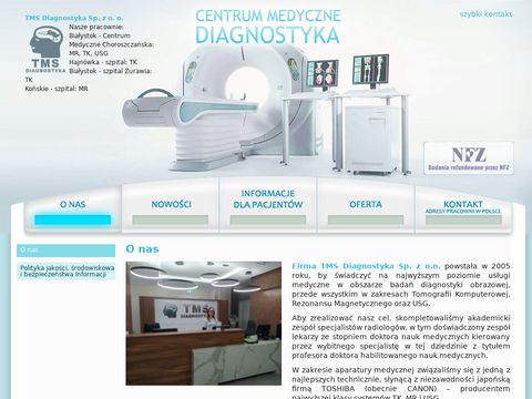Tmsdiagnostyka.pl tomograf komputerowy