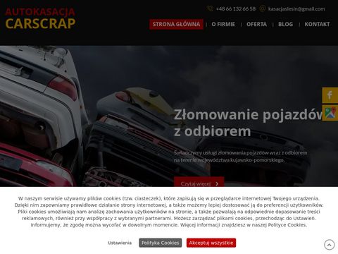 Carscrap.pl złomowanie aut Bydgoszcz