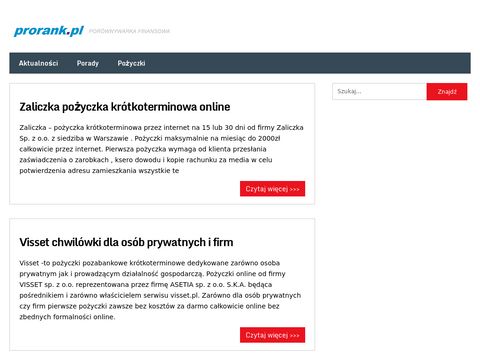 Prorank.pl - zadbamy o twoje finanse