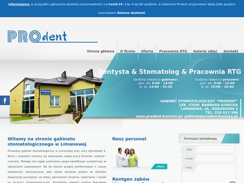 Prodent-kunicka.pl stomatolog Limanowa