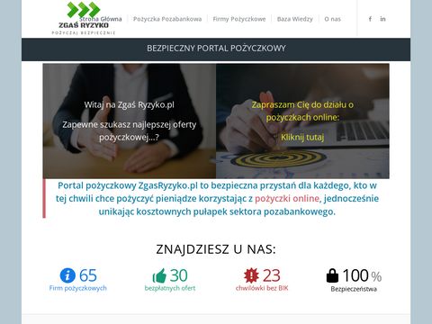 Zgasryzyko.pl - portal pożyczkowy