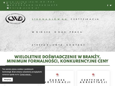 Jccwb.pl jednostka certyfikująca cwb
