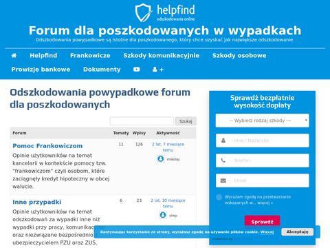 Forum.helpfind.pl odszkodowania po wypadku